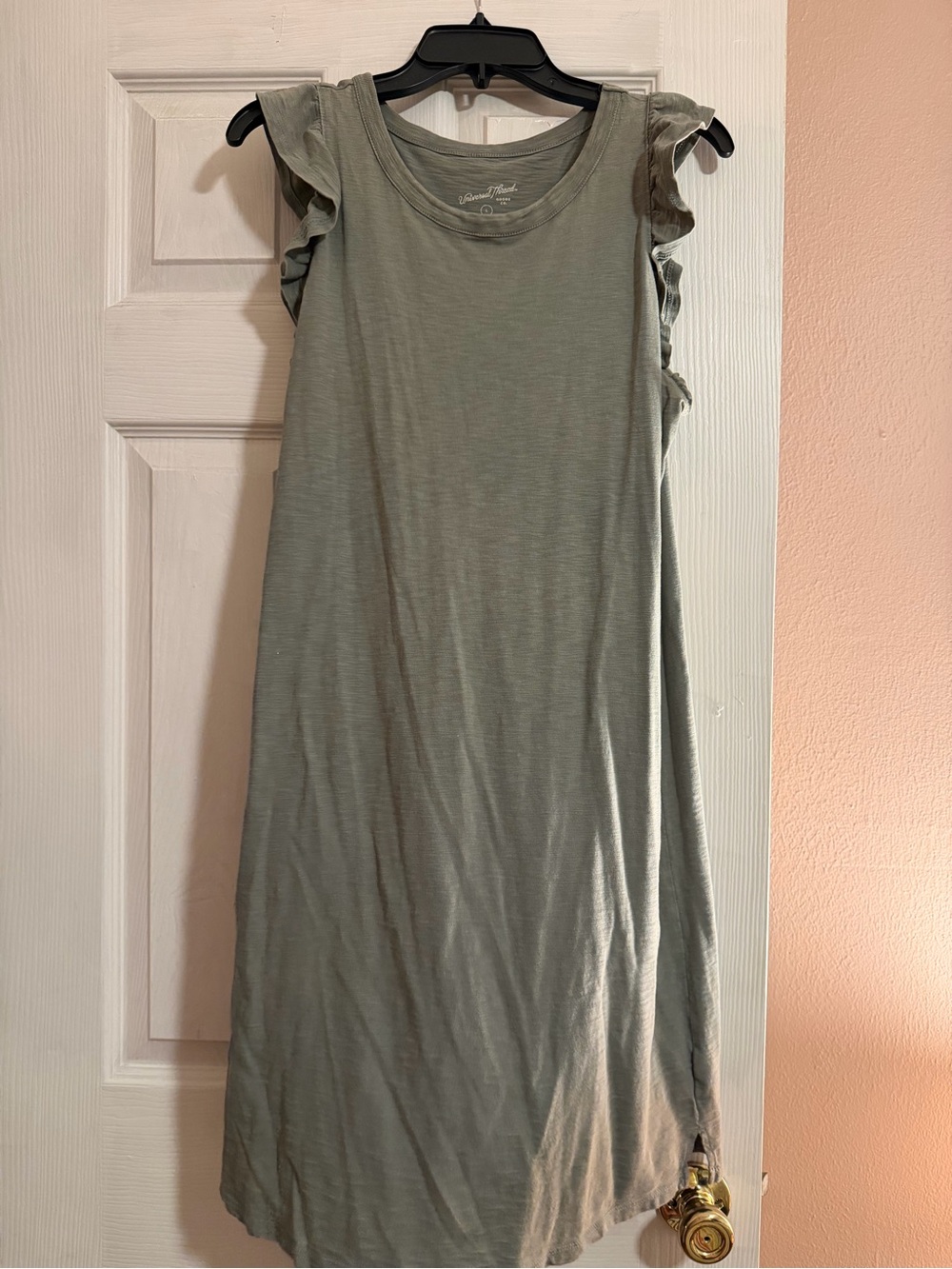 Universal Thread Sage Green Ruffle Sleeve Midi Dress
